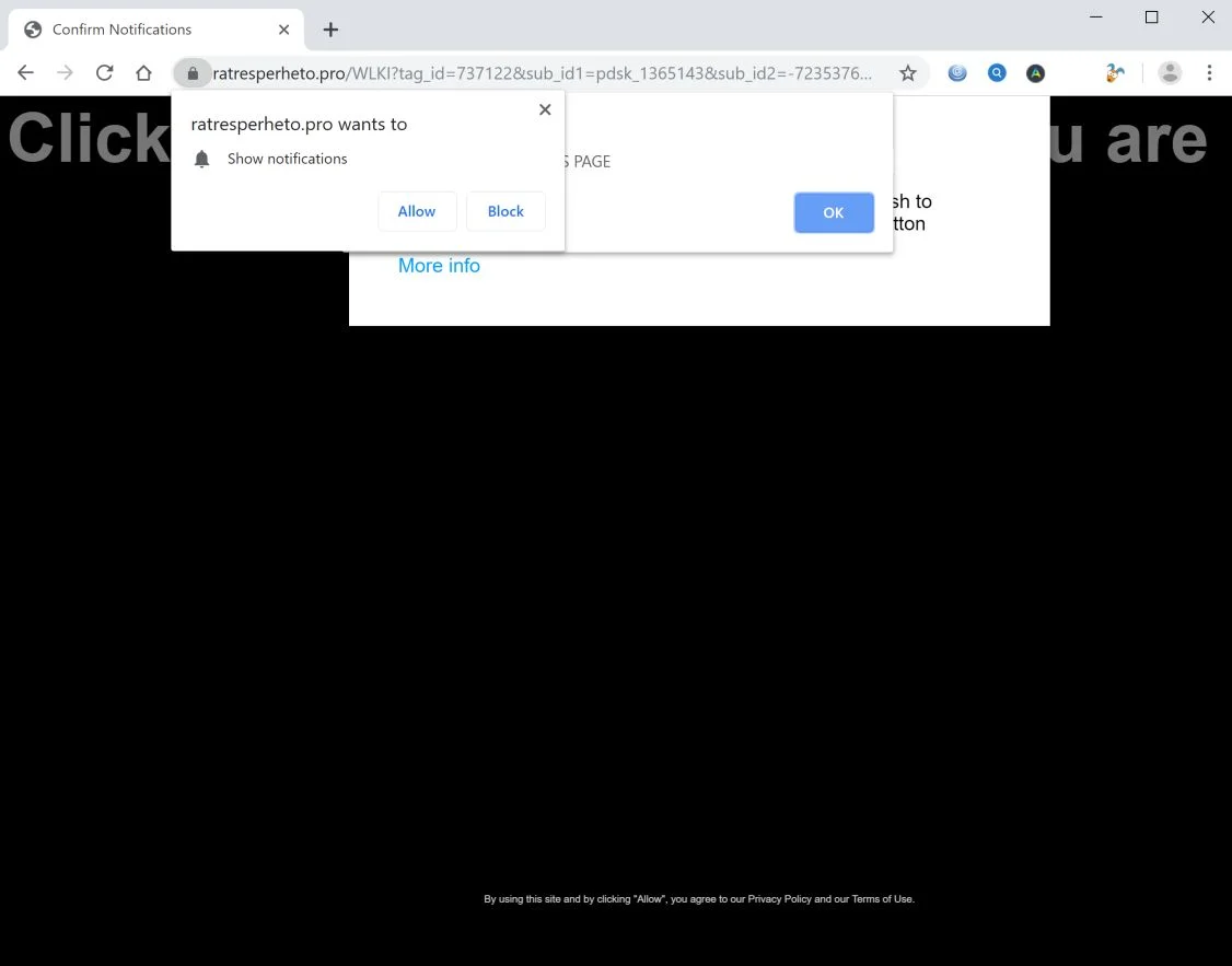 How to remove Ratresperheto.pro pop-up ads (Virus Removal Guide) 1 Image: Chrome browser is redirected to Ratresperheto.pro