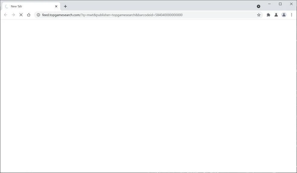 Image: Chrome browser is redirected through TopGameSearch Search