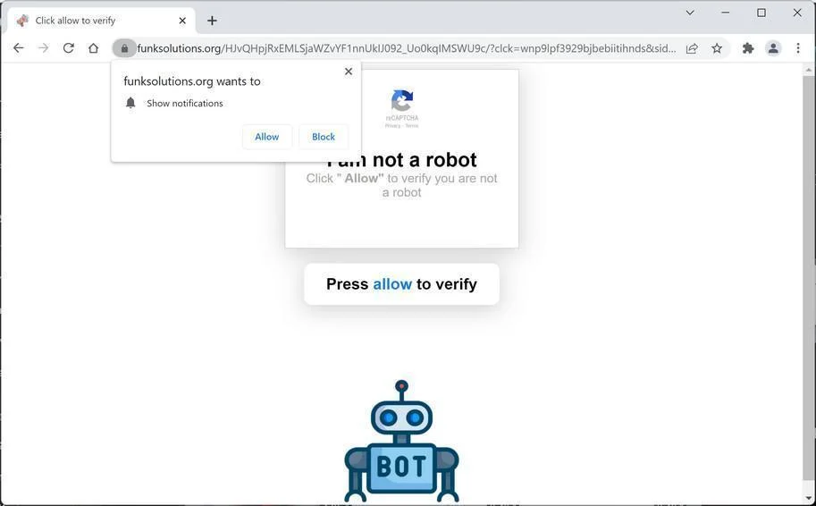 How to Remove Funksolutions.org Pop-up Ads (Virus Removal Guide) 1 Image: Chrome browser is redirected to Funksolutions.org