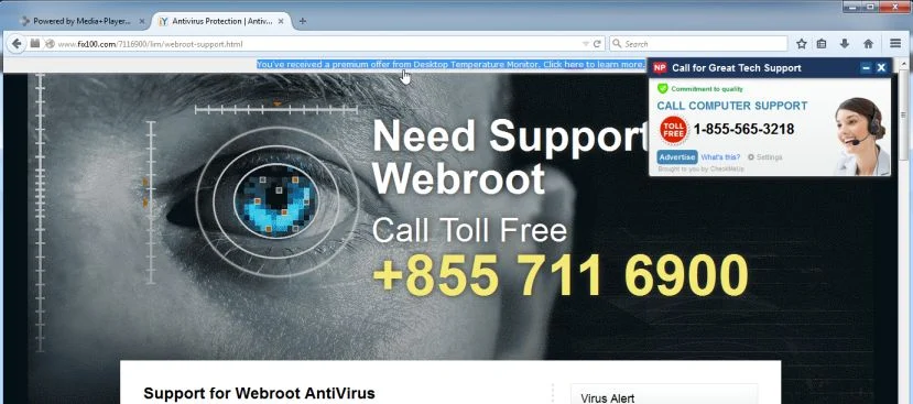 You've received a premium offer from virus