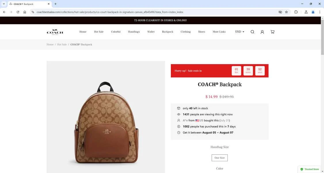 Coachbestsalea.com Scam Store: A Fake Coach Website 1 Coachbestsalea.com scam