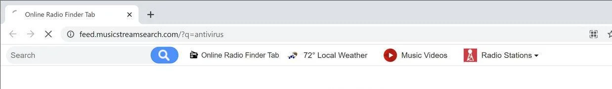 Image: Chrome browser is redirected to MusicStreamSearch Search