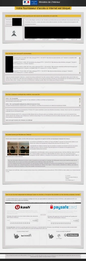 [Image: Votre fournisseur d'accès à Internet est bloqué scam]