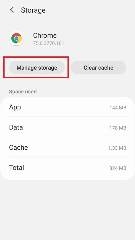 Tap on Manage Space