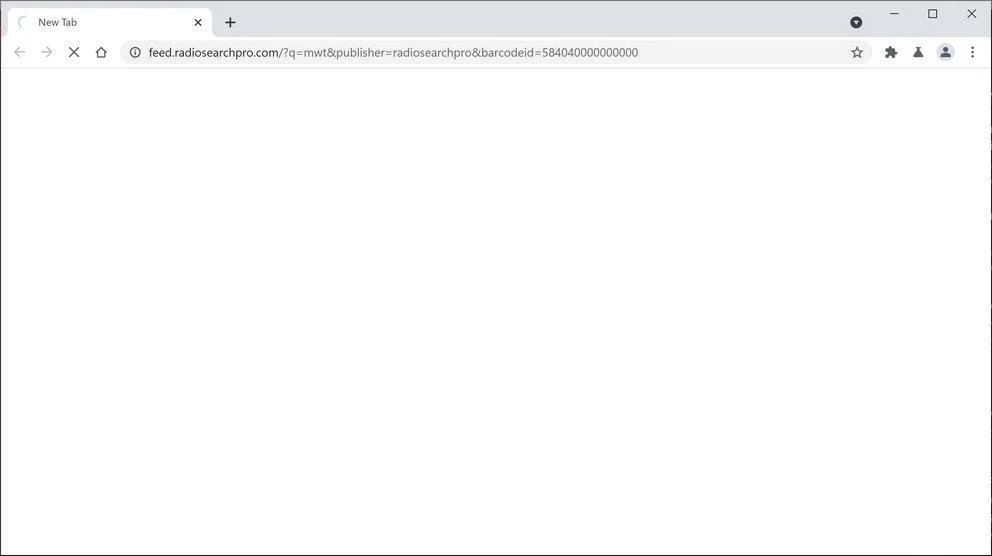 Image: Chrome browser is redirected to RadioSearchPro Search