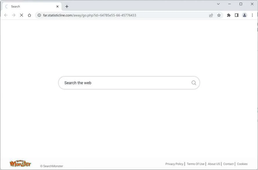 Image: Chrome browser is redirected to the Statisticline.com site
