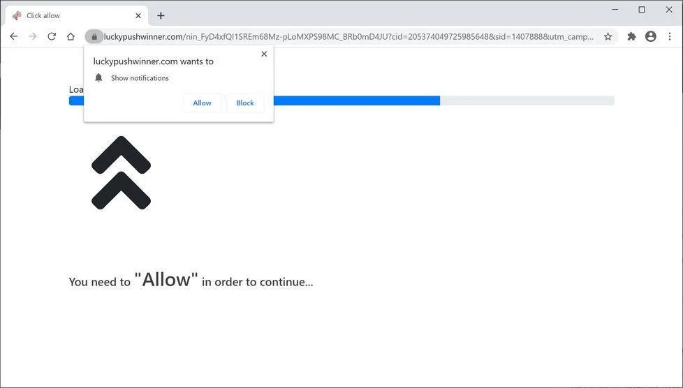 Remove Luckypushwinner.com pop-up ads (Virus Removal Guide) 1 Image: Chrome browser is redirected to Luckypushwinner.com