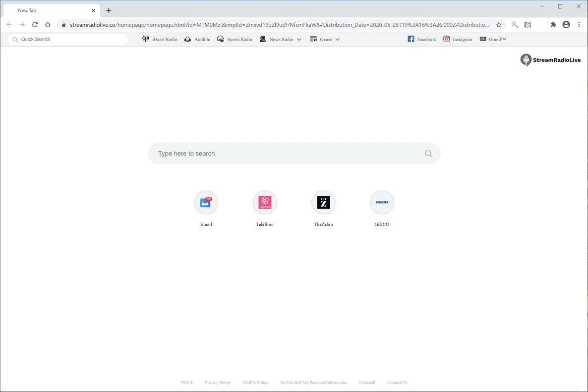 Remove Streamradiolive.co redirect (Virus Removal Guide) 1 Image: Chrome browser is redirected to Streamradiolive.co