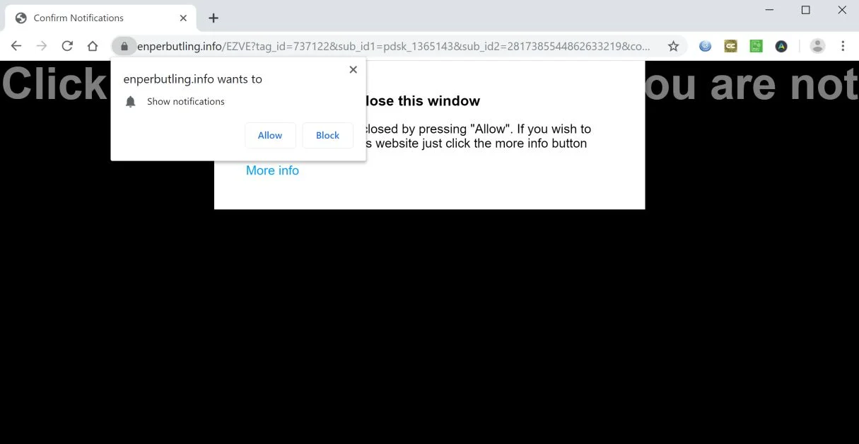 How to remove Enperbutling.info pop-up ads (Virus Removal Guide) 1 Image: Chrome browser is redirected to Enperbutling.info