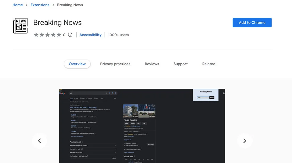 Image: Breaking News Chrome Extension