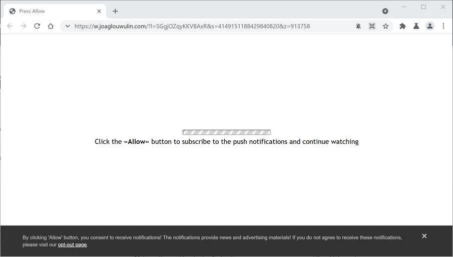 Image: Chrome browser is redirected to Joaglouwulin.com