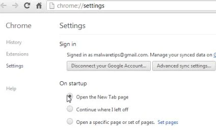 [Image: Change Google Chrome homepage to its default]