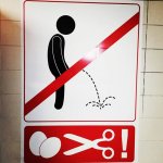 Not pee here! Education through repression. Universal language.jpg
