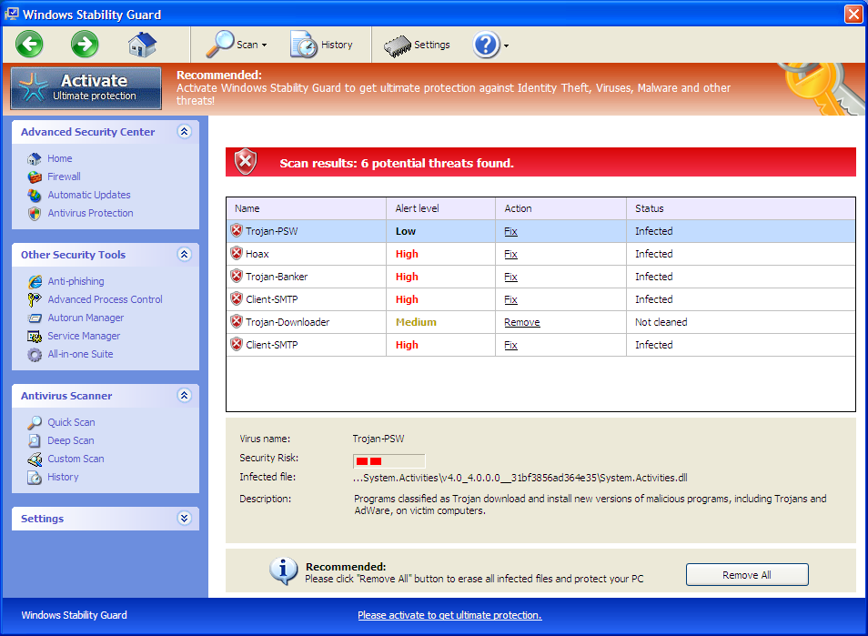 [Image: Windows Stability Guard UI]