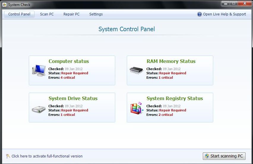 [Image: System Check UI.png]